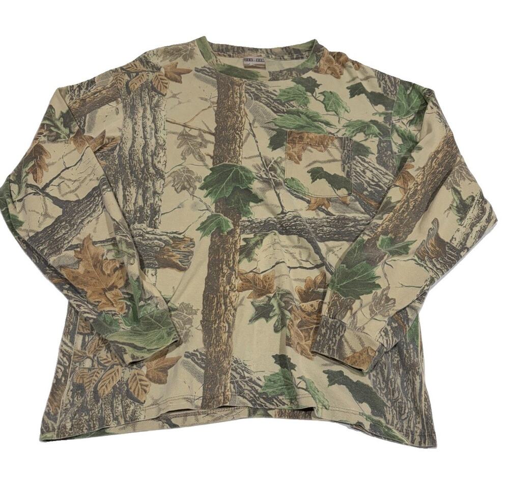Vintage Jerzees Outdoors Realtree Camo Long Sleeve Size Medium Made In The USA - Picture 1 of 4